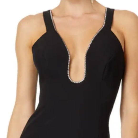 Bcbgmaxazria Embellished Cut Out Sleeveless Asymmetrical Bodycon Midi Dress NEW - Picture 5 of 15